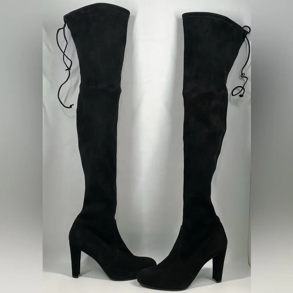 Stuart Weitzman Highland Block Heel Suede Over The Knee Boots size 9